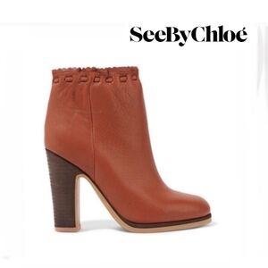 36.5 See By Chloe Brown Jane Tan Leather Boots
